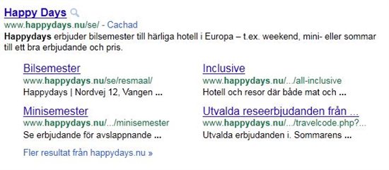Happydays Sitelinks SE