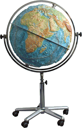 Globus: kæmpeglobus i "mærk verden", gulv-model, BEGRÆNSET ANTAL