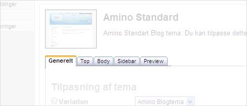 Design af Amino Blog